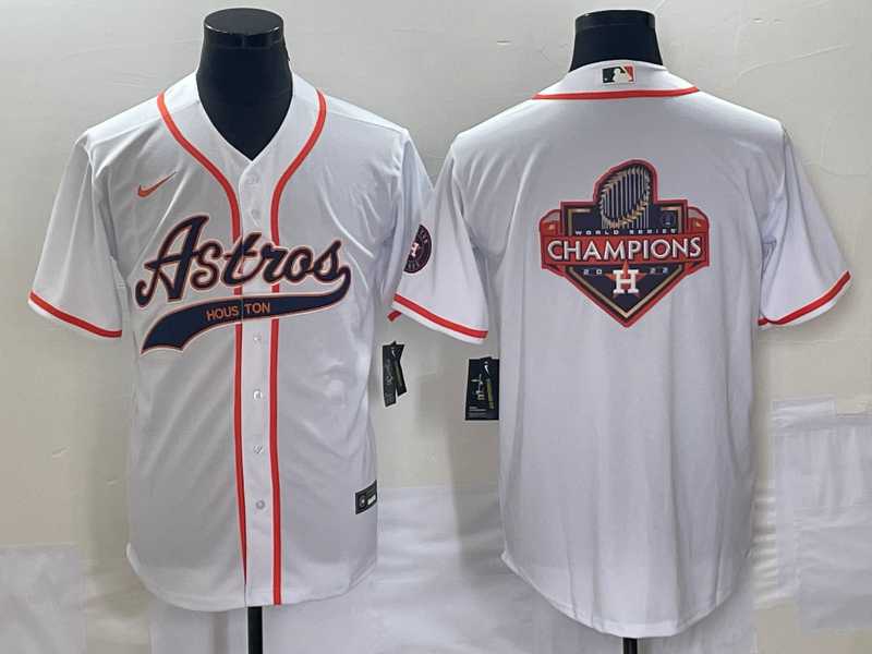 Men's Houston Astros White Team Big Logo Cool Base Stitched Baseball Jerseys